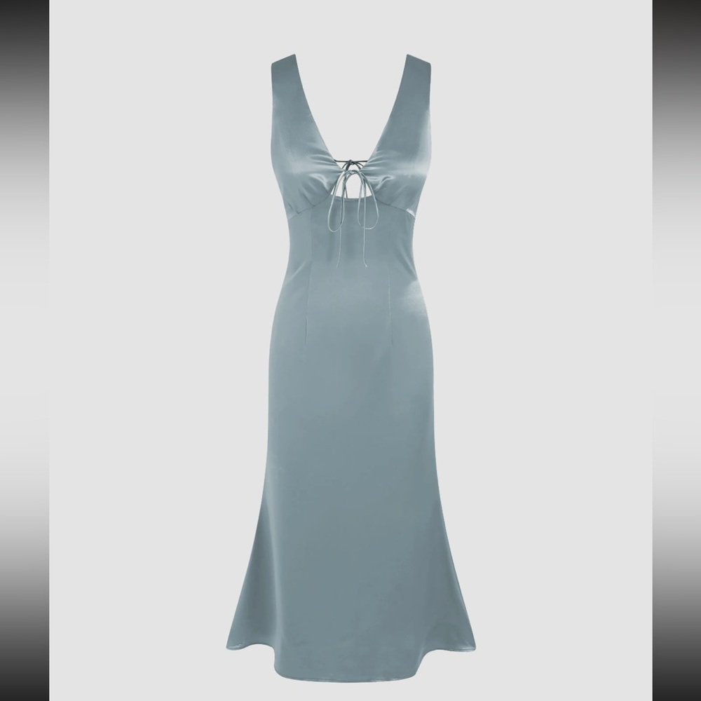Blue satin dress
